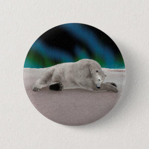 Badge Rond 5 Cm Illustration de la nature arctique de l'ours polai