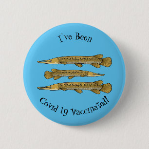 Badge Rond 5 Cm Illustration de l'alligator garfish