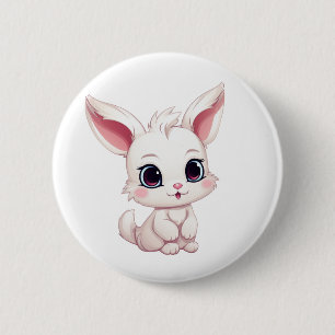 Badge Rond 5 Cm Illustration de lapin de dessin