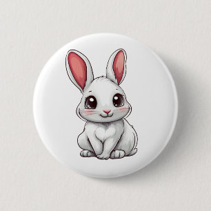 Badge Rond 5 Cm Illustration de lapin de dessin