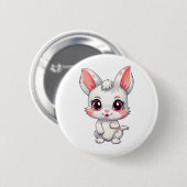 Badge Rond 5 Cm Illustration de lapin de dessin (Devant & derrière)