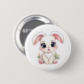 Badge Rond 5 Cm Illustration de lapin de dessin (Devant & derrière)
