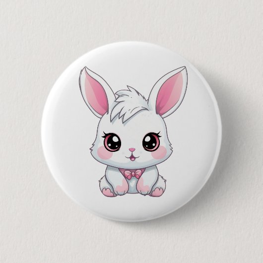 Badge Rond 5 Cm Illustration de lapin de dessin (Devant)