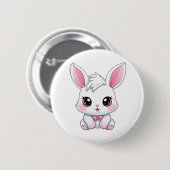 Badge Rond 5 Cm Illustration de lapin de dessin (Devant & derrière)