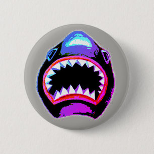 Badge Rond 5 Cm Illustration de l'aquarelle du requin