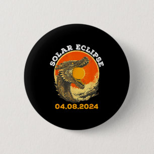 Badge Rond 5 Cm Illustration de l'éclipse solaire totale du 04 08