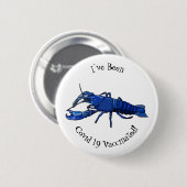 Badge Rond 5 Cm Illustration de l'écrevisse marron bleu (Devant & derrière)