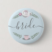 Badge Rond 5 Cm Illustration de l'équipe de fleurs Mariée (Devant)