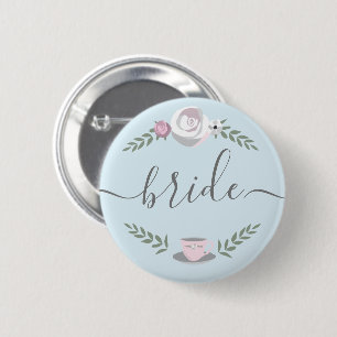 Badge Rond 5 Cm Illustration de l'équipe de fleurs Mariée
