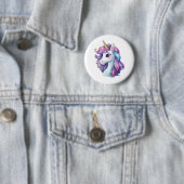 Badge Rond 5 Cm Illustration de licorne de dessin (En situation)