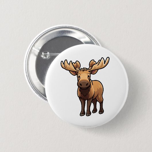 Badge Rond 5 Cm Illustration de l'orignal (Devant & derrière)