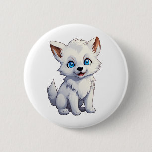 Badge Rond 5 Cm Illustration de loup de dessin