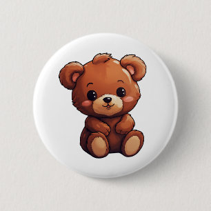 Badge Rond 5 Cm Illustration de l'ours de dessin