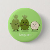 Badge Rond 5 Cm Illustration de mignonne guava feijoa (Devant)