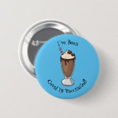 Badge Rond 5 Cm Illustration de milk-shake au chocolat (Devant & derrière)