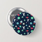 Badge Rond 5 Cm illustration de motif spatial (Devant & derrière)
