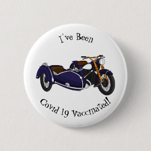 Badge Rond 5 Cm Illustration de moto pourpre Sidecar