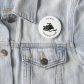 Badge Rond 5 Cm Illustration de motoneige (En situation)