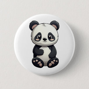 Badge Rond 5 Cm Illustration de panda de dessin animé