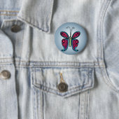 Badge Rond 5 Cm Illustration de papillon bleu (En situation)
