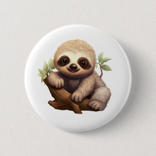 Badge Rond 5 Cm Illustration de paresse de dessin
