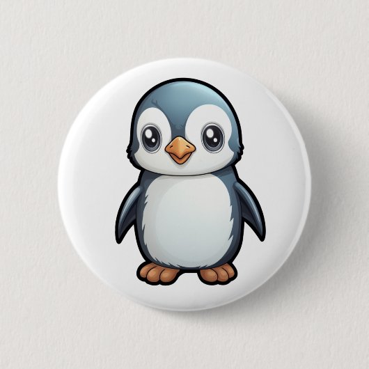 Badge Rond 5 Cm Illustration de pingouin de dessin (Devant)