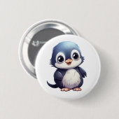 Badge Rond 5 Cm Illustration de pingouin de dessin (Devant & derrière)