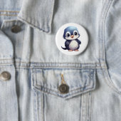Badge Rond 5 Cm Illustration de pingouin de dessin (En situation)