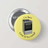 Badge Rond 5 Cm Illustration de poêle électrique (Devant & derrière)