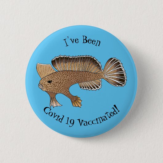 Badge Rond 5 Cm Illustration de poisson à main (Devant)