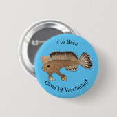 Badge Rond 5 Cm Illustration de poisson à main (Devant & derrière)