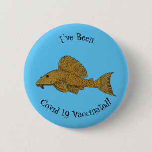 Badge Rond 5 Cm Illustration de poisson Pleco