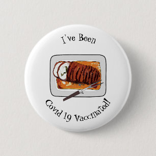 Badge Rond 5 Cm Illustration de poitrine de dinde rôtie