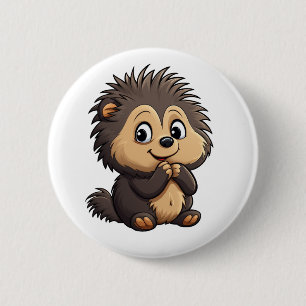 Badge Rond 5 Cm Illustration de porcupine de dessin
