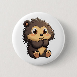 Badge Rond 5 Cm Illustration de porcupine de dessin