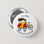 Badge Rond 5 Cm Illustration de pousse-pousse pédicab (Devant & derrière)