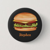 Badge Rond 5 Cm Illustration de restauration rapide Hamburger avec (Devant)