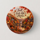 Badge Rond 5 Cm Illustration de sentiments rustiques d'automne com (Devant)