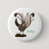 Badge Rond 5 Cm Illustration de superbe et superbe lyrebird (Devant)