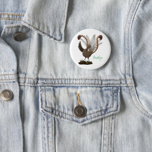 Badge Rond 5 Cm Illustration de superbe et superbe lyrebird (En situation)