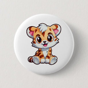Badge Rond 5 Cm Illustration de tigre de dessin