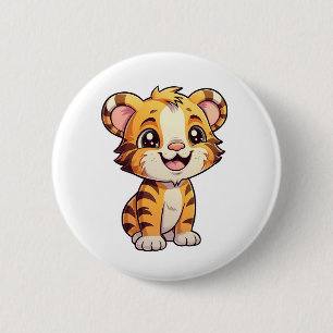 Badge Rond 5 Cm Illustration de tigre de dessin