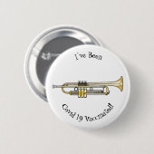 Badge Rond 5 Cm Illustration de trompette (Devant & derrière)