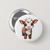 Badge Rond 5 Cm Illustration de vache caricaturale (Devant & derrière)