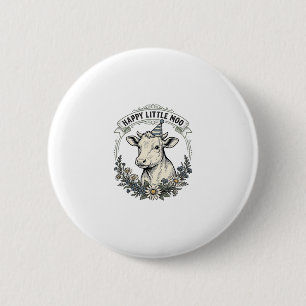 Badge Rond 5 Cm Illustration de veau d'anniversaire Gravure vintag