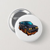 Badge Rond 5 Cm Illustration de voiture de dessin (Devant & derrière)