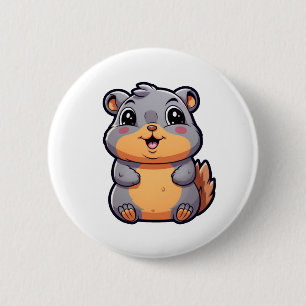 Badge Rond 5 Cm Illustration d'écureuil de dessin