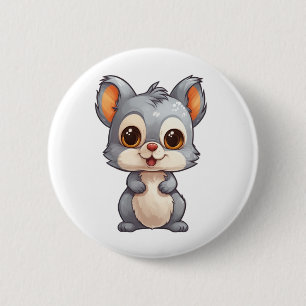 Badge Rond 5 Cm Illustration d'écureuil de dessin