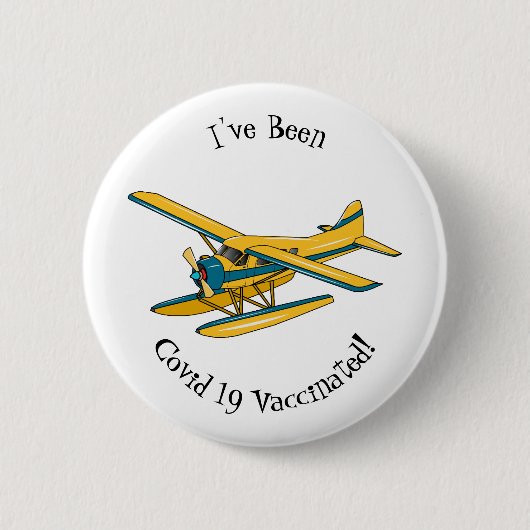 Badge Rond 5 Cm Illustration d'hydravion (Devant)