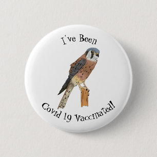 Badge Rond 5 Cm Illustration d'oiseau américain Kestrel